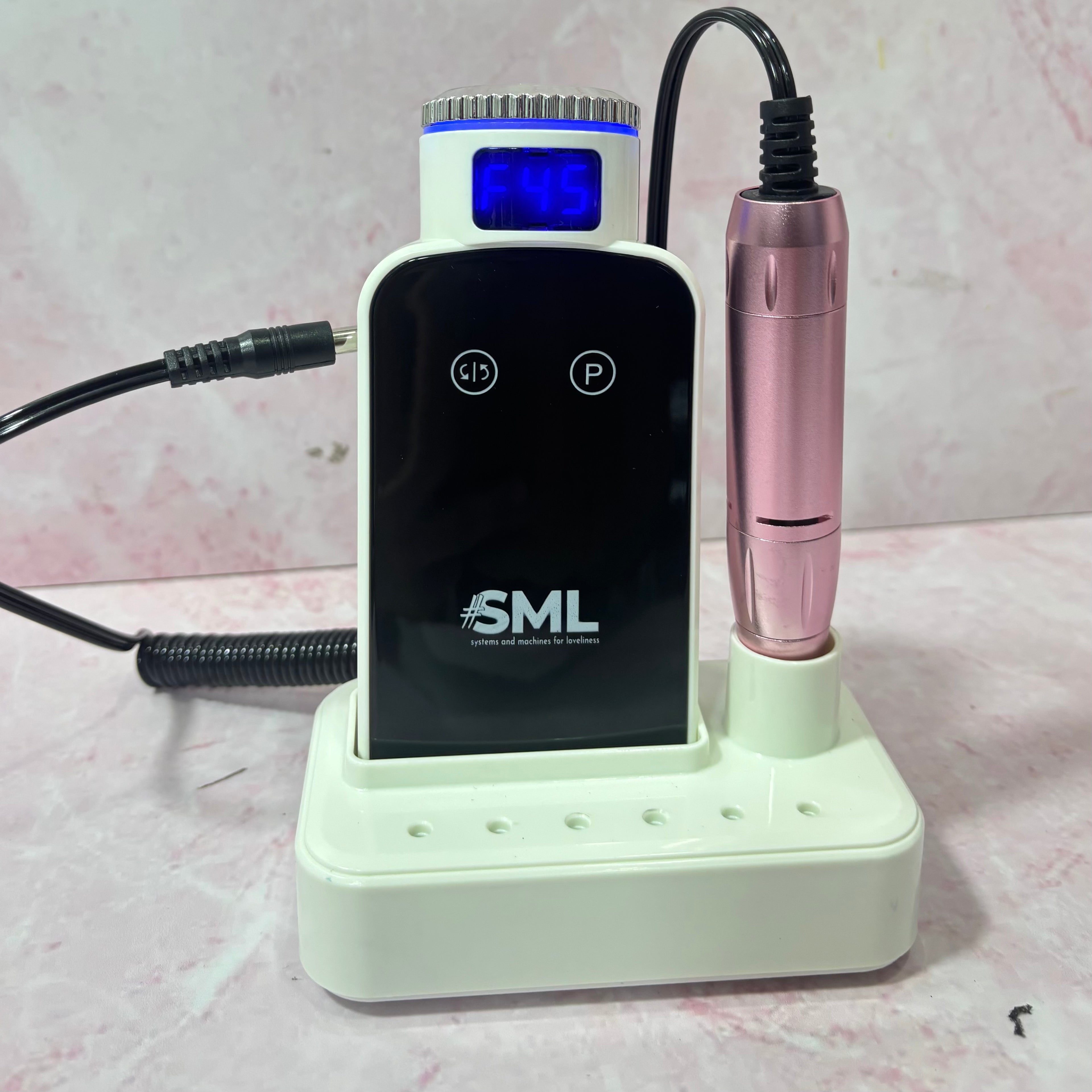 PULIDOR DE UÑAS 45000 CON BASE DE CARGA BLANCO