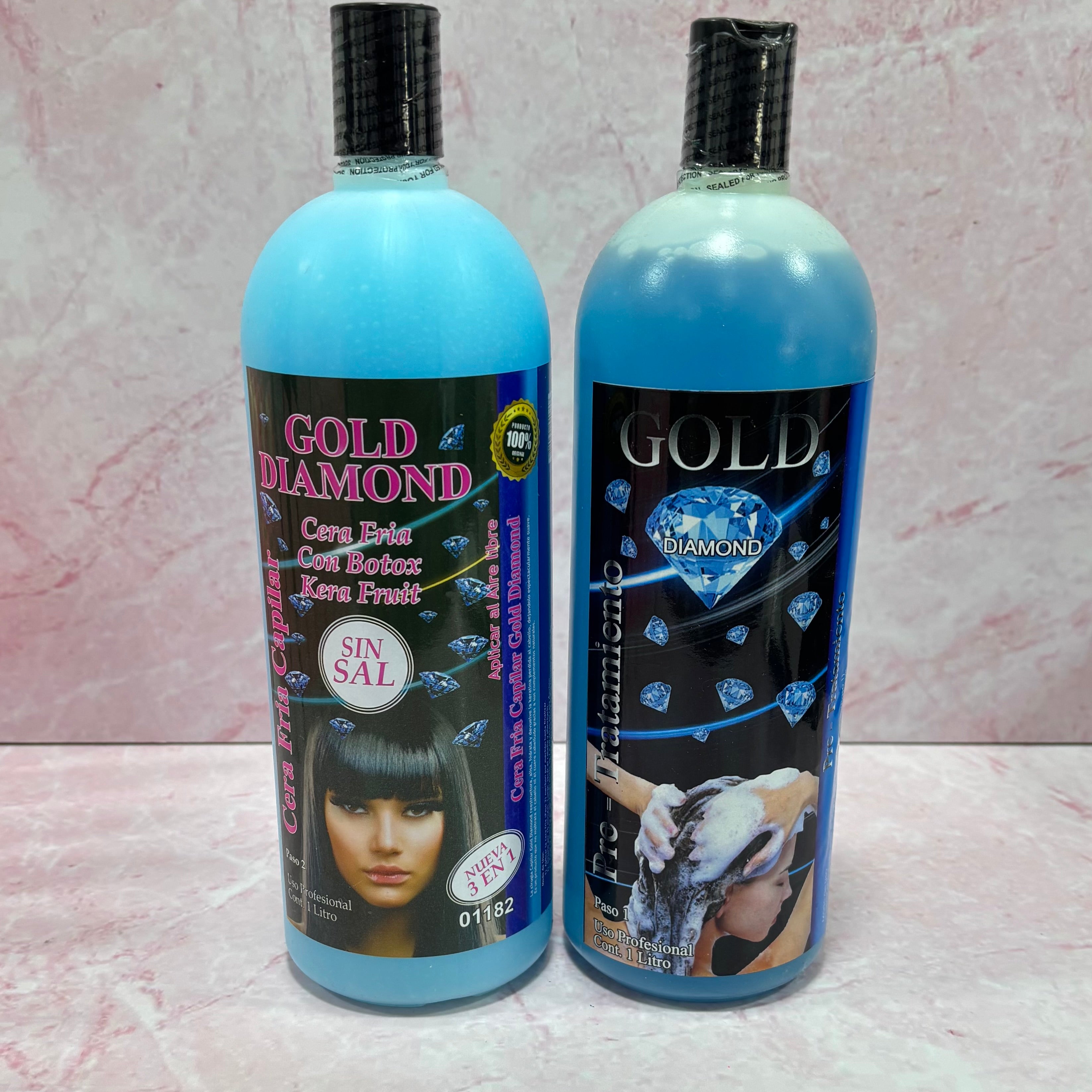 GOLD DIAMON - CERA FRÍA - CREMA ALISADORA X 1000 ml