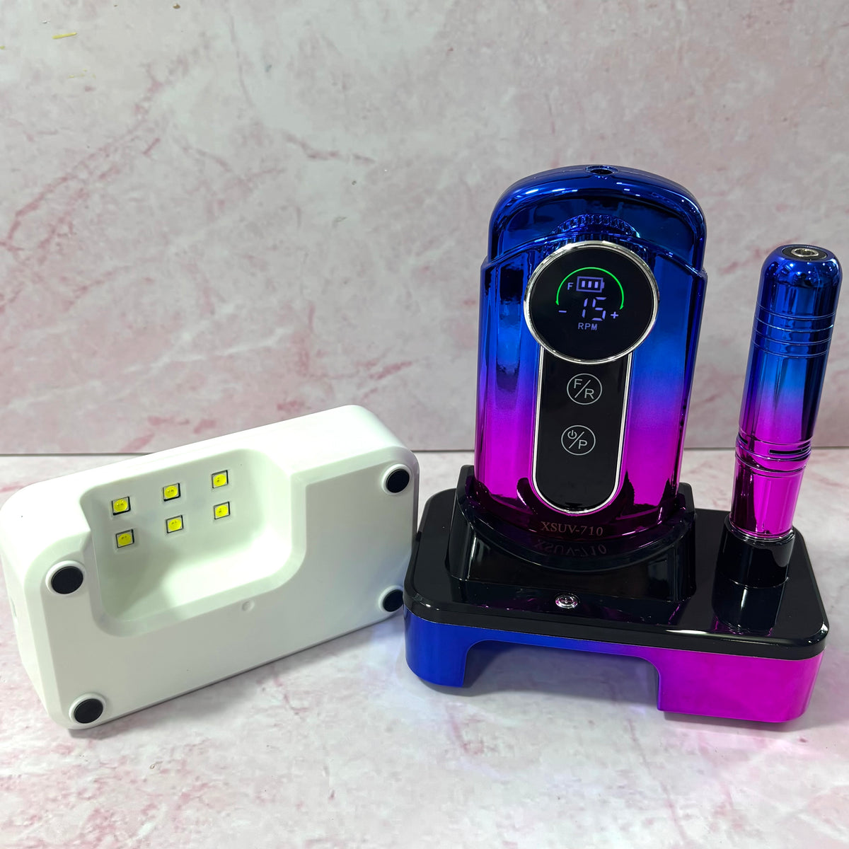 PULIDOR DE UÑAS INALÁMBRICO 45.000 Rpm CON BASE CARGA Y LÁMPARA PRES