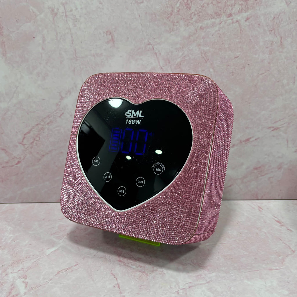 LÁMPARA INALÁMBRICA 168w CORAZÓN PIEDRAS ROSADA