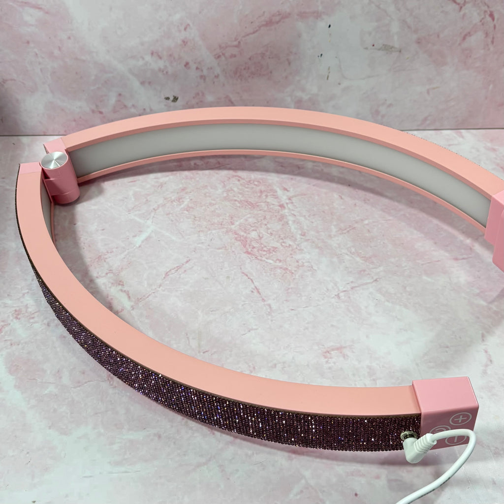 LÁMPARA LUNA MESA ROSADA GLITTER