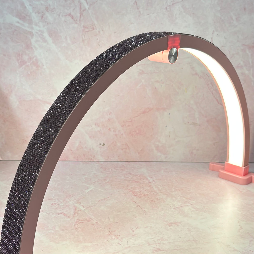 LÁMPARA LUNA MESA ROSADA GLITTER