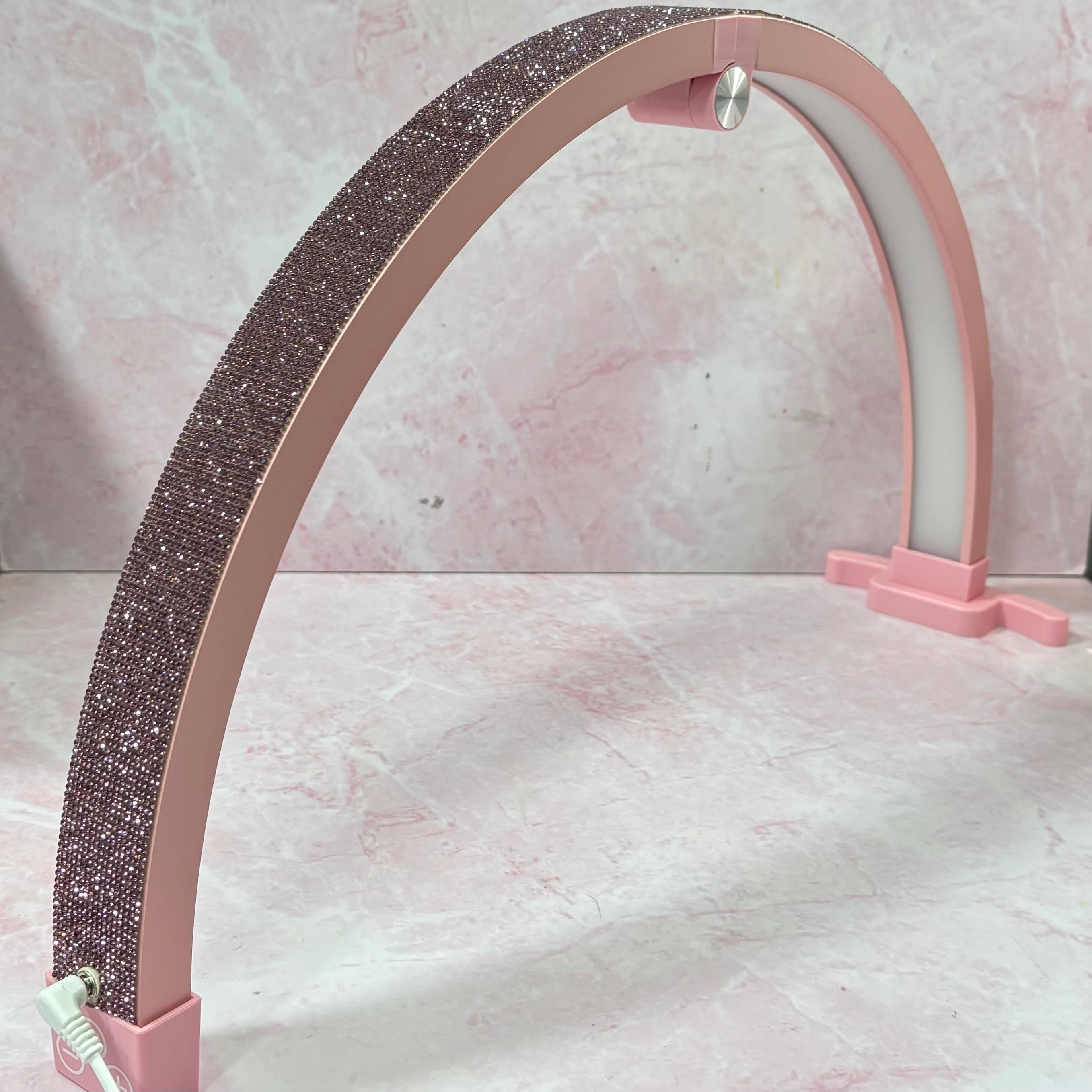 LÁMPARA LUNA MESA ROSADA GLITTER