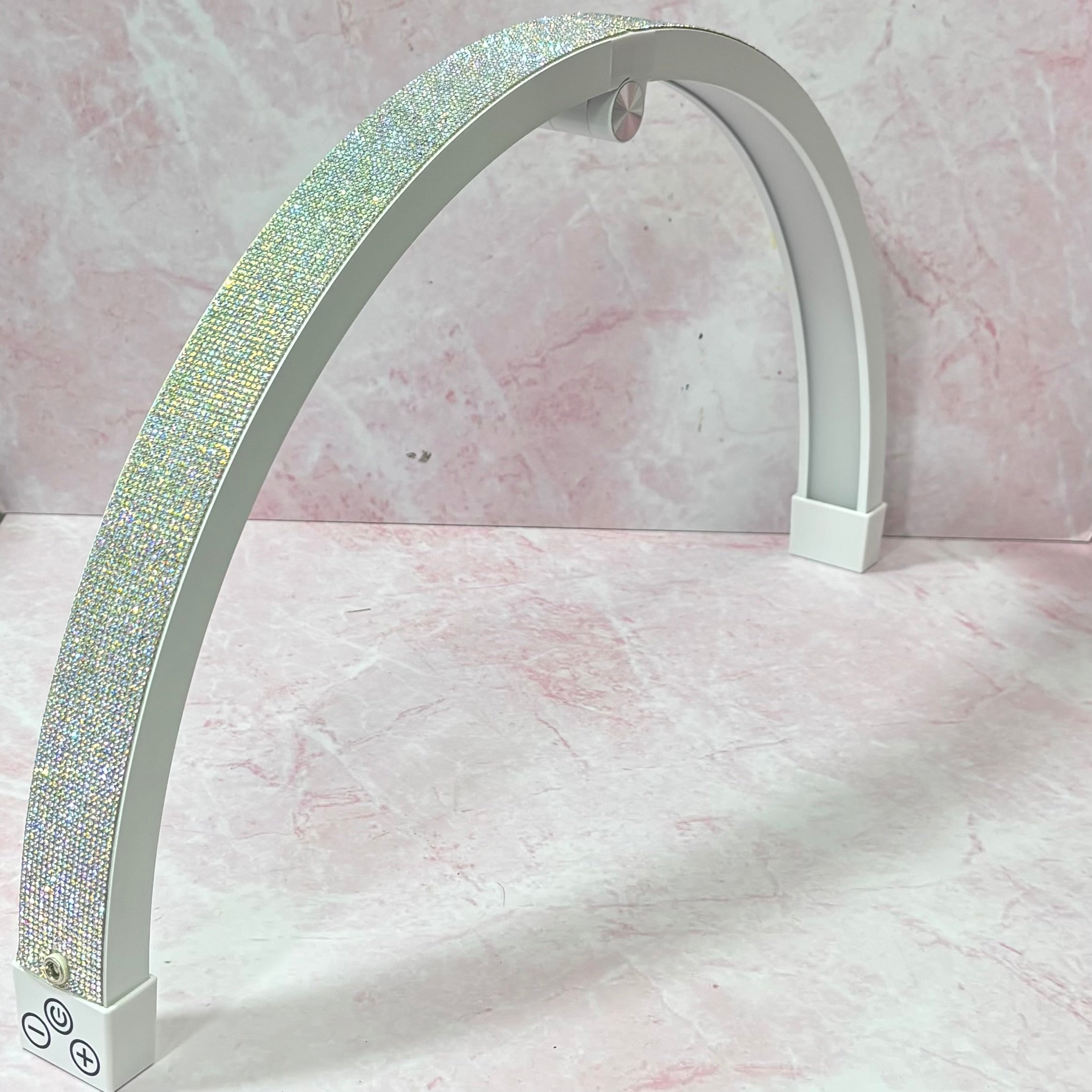 LÁMPARA LUNA MESA GLITTER PLATA