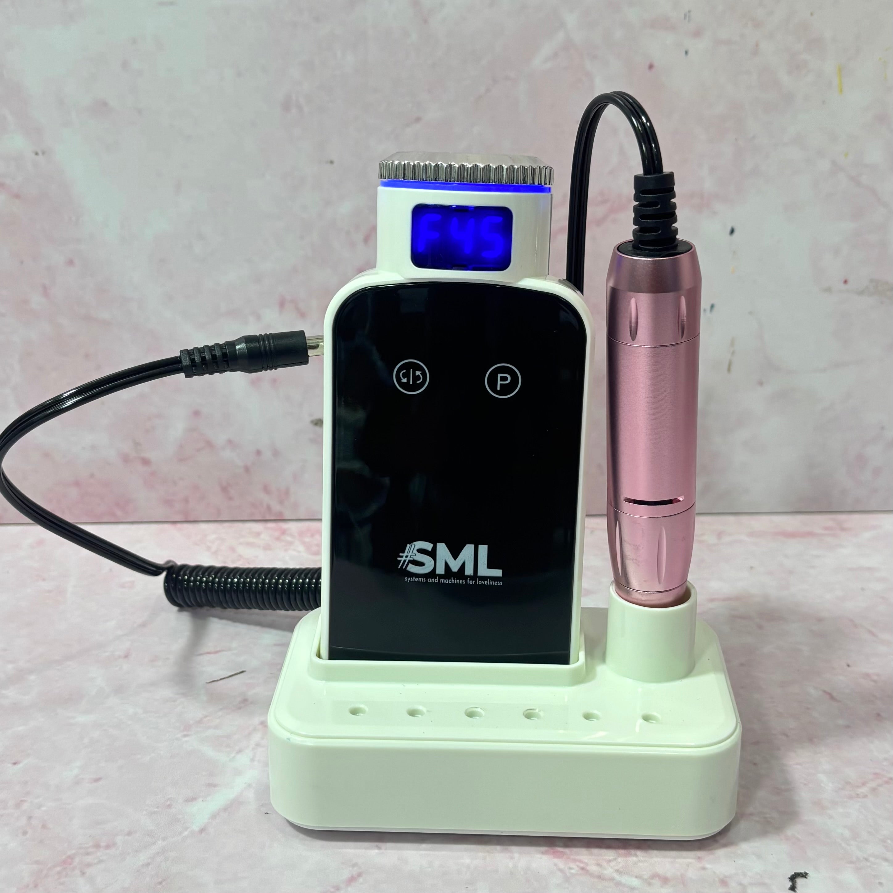 PULIDOR DE UÑAS 45000 CON BASE DE CARGA BLANCO