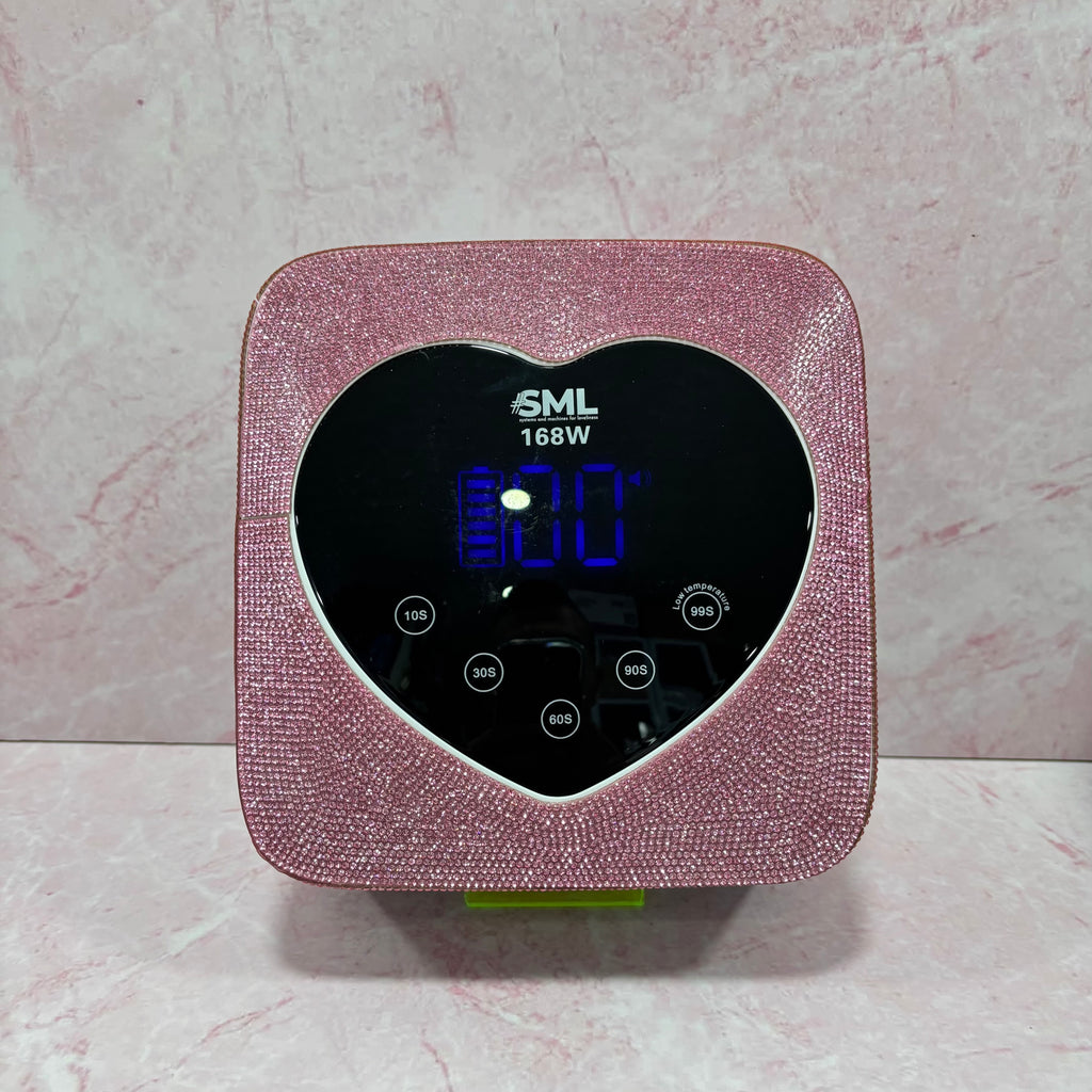 LÁMPARA INALÁMBRICA 168w CORAZÓN PIEDRAS ROSADA