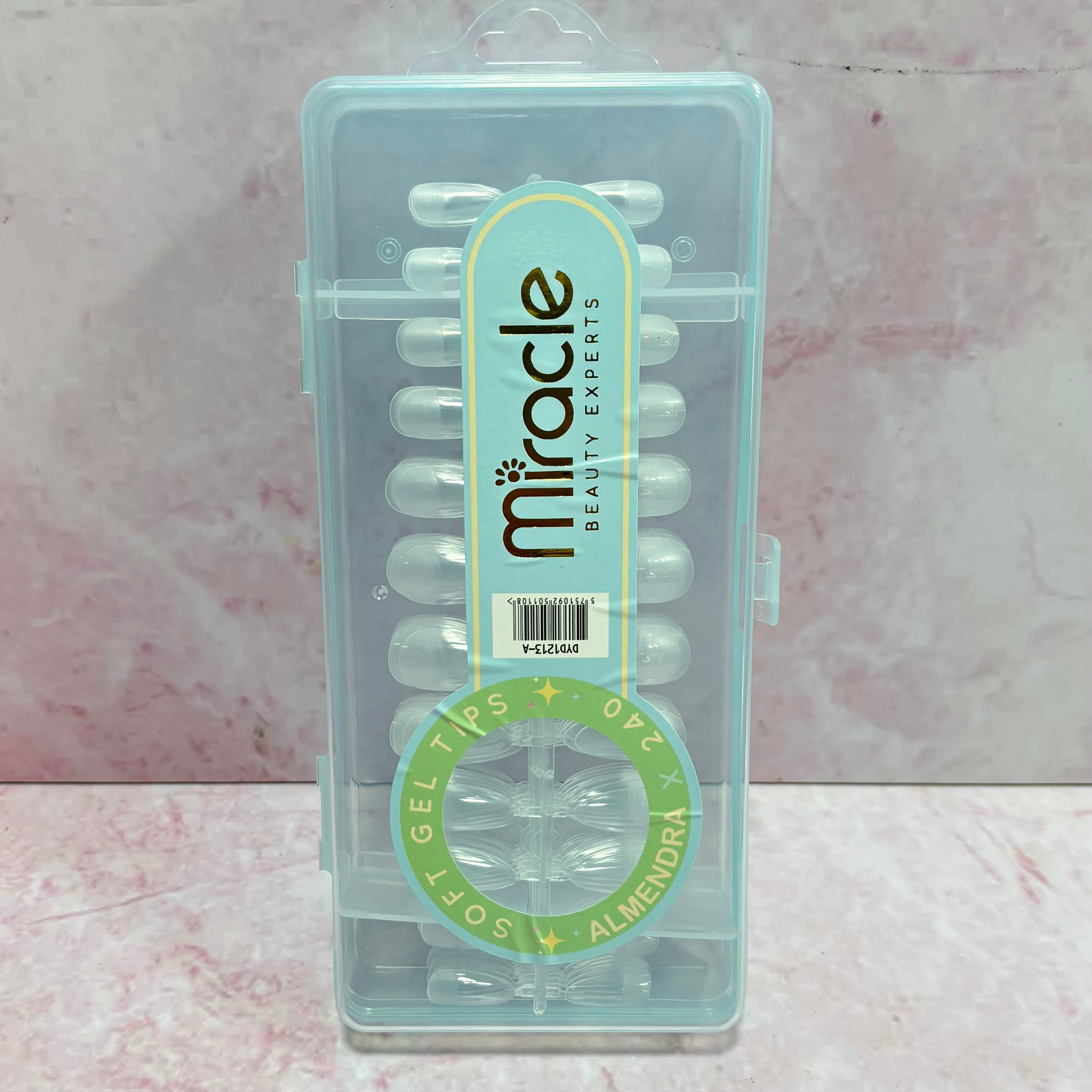 MIRACLE UÑAS PRES-ON ALMENDRA X 240