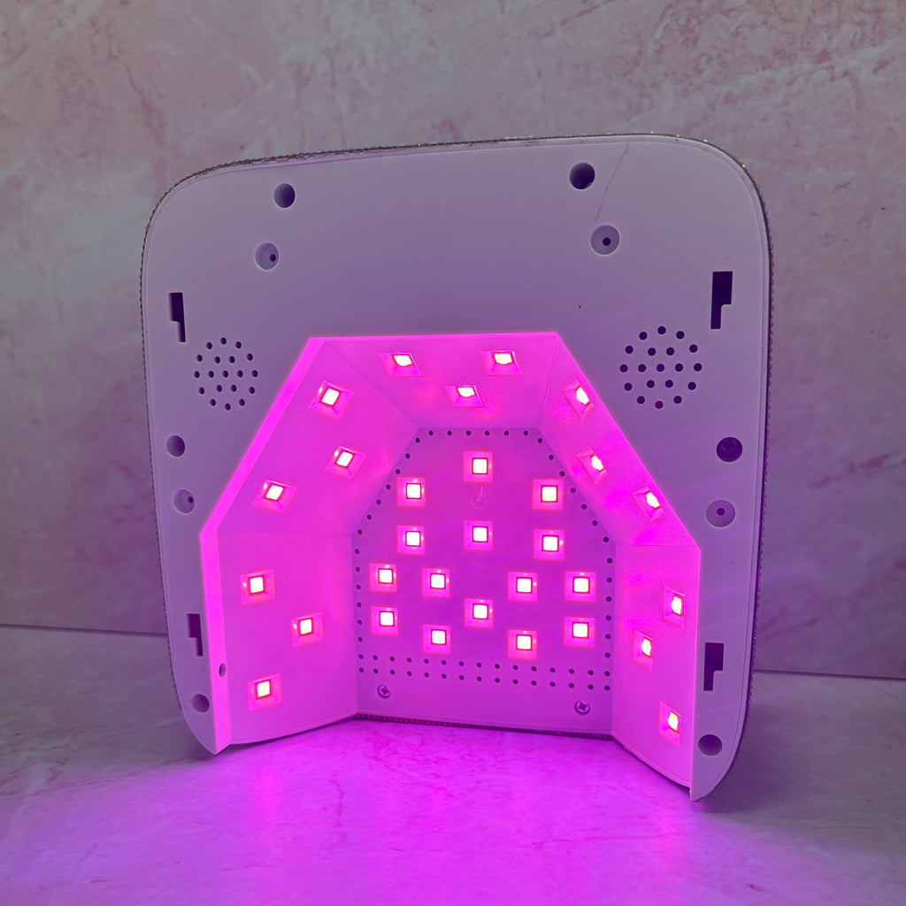 LÁMPARA INALÁMBRICA 168w CORAZÓN PIEDRAS ROSADA